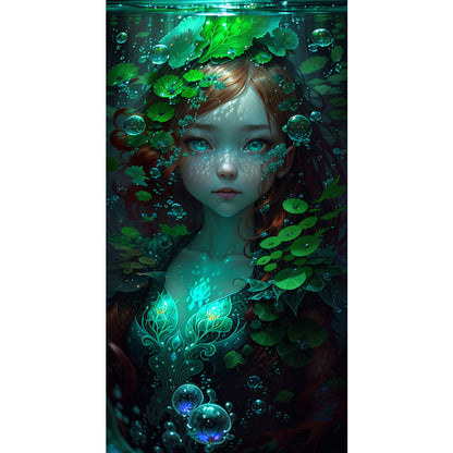 Underwater Weed Girl - 11CT Stamped Cross Stitch 40*75CM