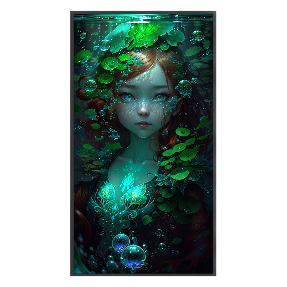 Underwater Weed Girl - 11CT Stamped Cross Stitch 40*75CM