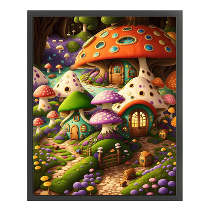 Mushroom House - 11CT Stamped Cross Stitch 40*50CM