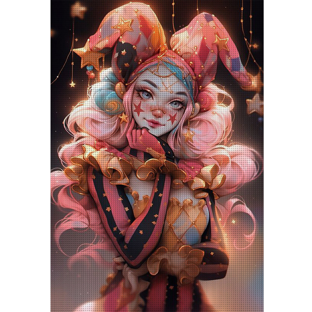 Clown Girl - 11CT Stamped Cross Stitch 40*60CM