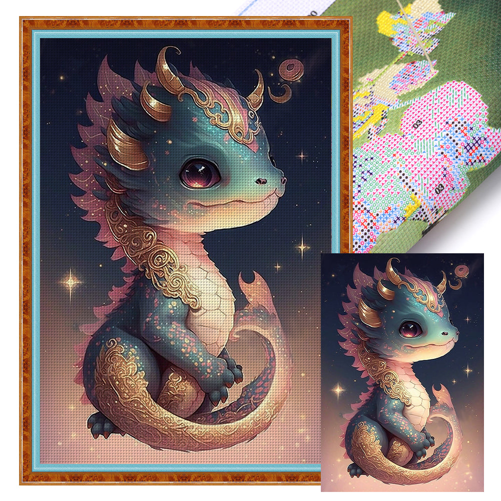 Cute Little Dragon - 14CT Stamped Cross Stitch 40*60CM