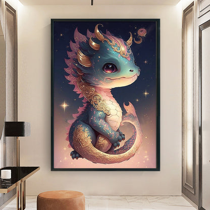 Cute Little Dragon - 14CT Stamped Cross Stitch 40*60CM