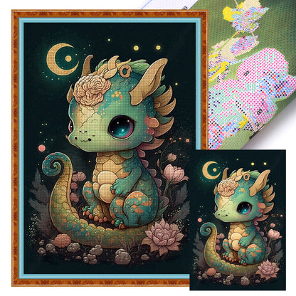 Cute Little Dragon - 14CT Stamped Cross Stitch 40*60CM