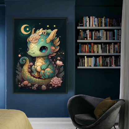 Cute Little Dragon - 14CT Stamped Cross Stitch 40*60CM