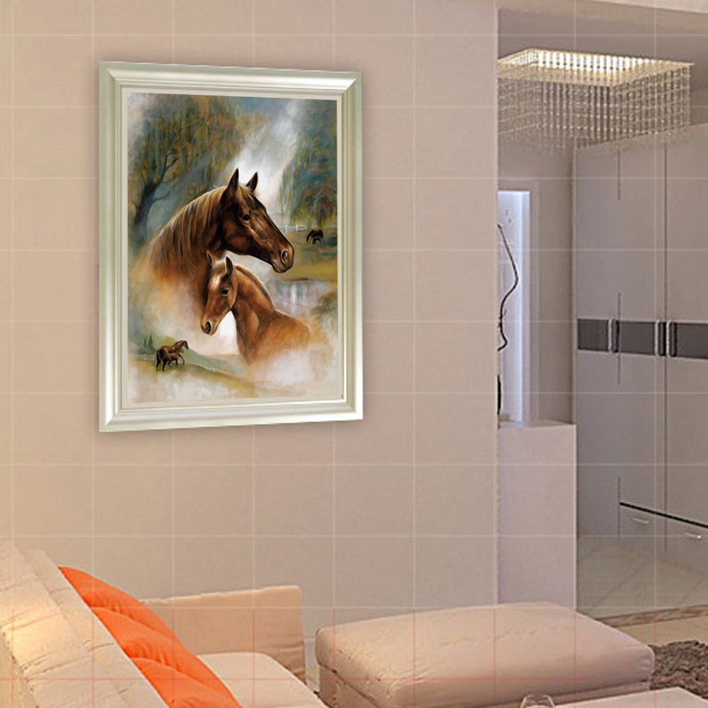 Horses - Full Round Drill Diamond Painting 30*40CM