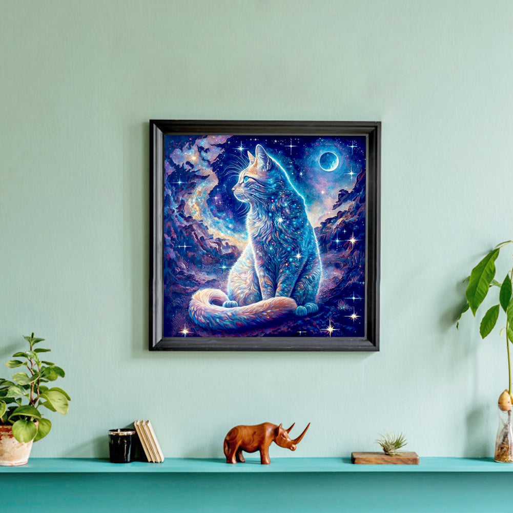 Star Cat - Full Round Drill Diamond Painting 30*30CM