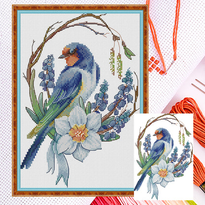 Bird Garland - 14CT Stamped Cross Stitch 21*31CM(Joy Sunday)