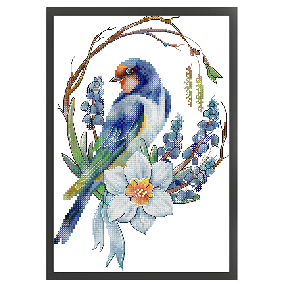 Bird Garland - 14CT Stamped Cross Stitch 21*31CM(Joy Sunday)