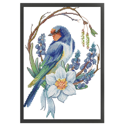 Bird Garland - 14CT Stamped Cross Stitch 21*31CM(Joy Sunday)