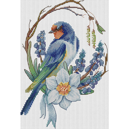 Bird Garland - 14CT Stamped Cross Stitch 21*31CM(Joy Sunday)