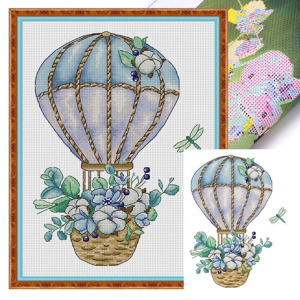 Hot Air Balloon - 14CT Stamped Cross Stitch 26*34CM(Joy Sunday)