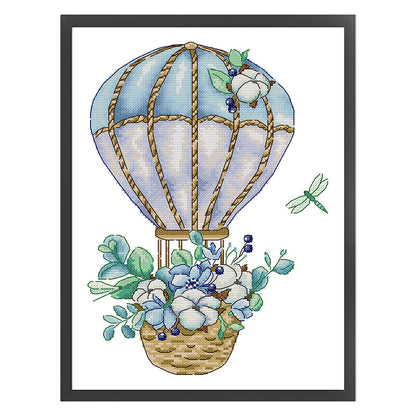 Hot Air Balloon - 14CT Stamped Cross Stitch 26*34CM(Joy Sunday)