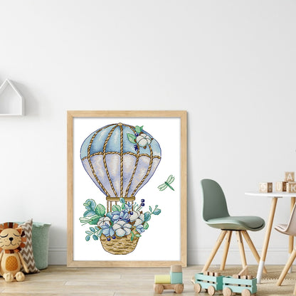 Hot Air Balloon - 14CT Stamped Cross Stitch 26*34CM(Joy Sunday)