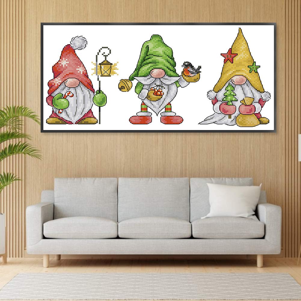 Winter Dwarf - 14CT Stamped Cross Stitch 35*19CM(Joy Sunday)