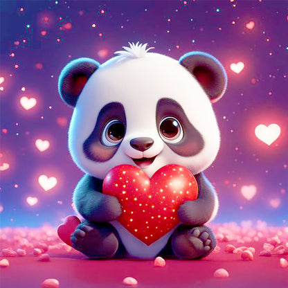 Love Cute Panda - Full Round Drill Diamond Painting 30*30CM