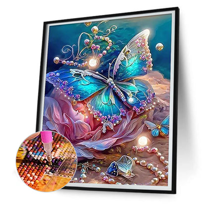 Jewelry And Flowers And Butterflies - Full Round Drill Diamond Painting 30*40CM