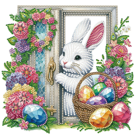 Garden Rabbit - Special Shaped Drill Diamond Painting 30*30CM