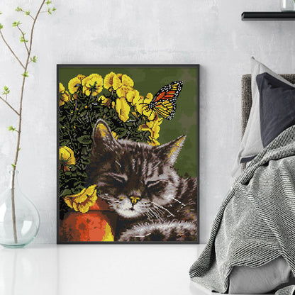 The Cats Are Intoxicated - 14CT Stamped Cross Stitch 35*42CM(Joy Sunday)