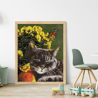 The Cats Are Intoxicated - 14CT Stamped Cross Stitch 35*42CM(Joy Sunday)