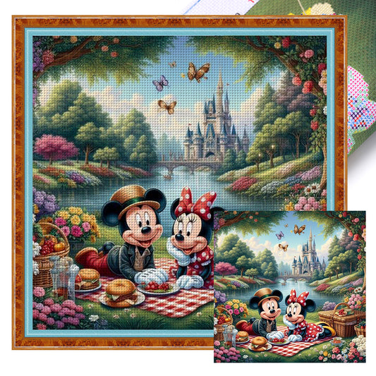 Mickey And Minnie - 11CT Stamped Cross Stitch 45*45CM