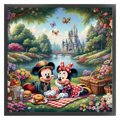 Mickey And Minnie - 11CT Stamped Cross Stitch 45*45CM