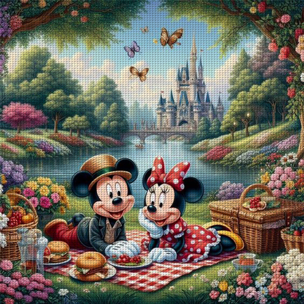 Mickey And Minnie - 11CT Stamped Cross Stitch 45*45CM