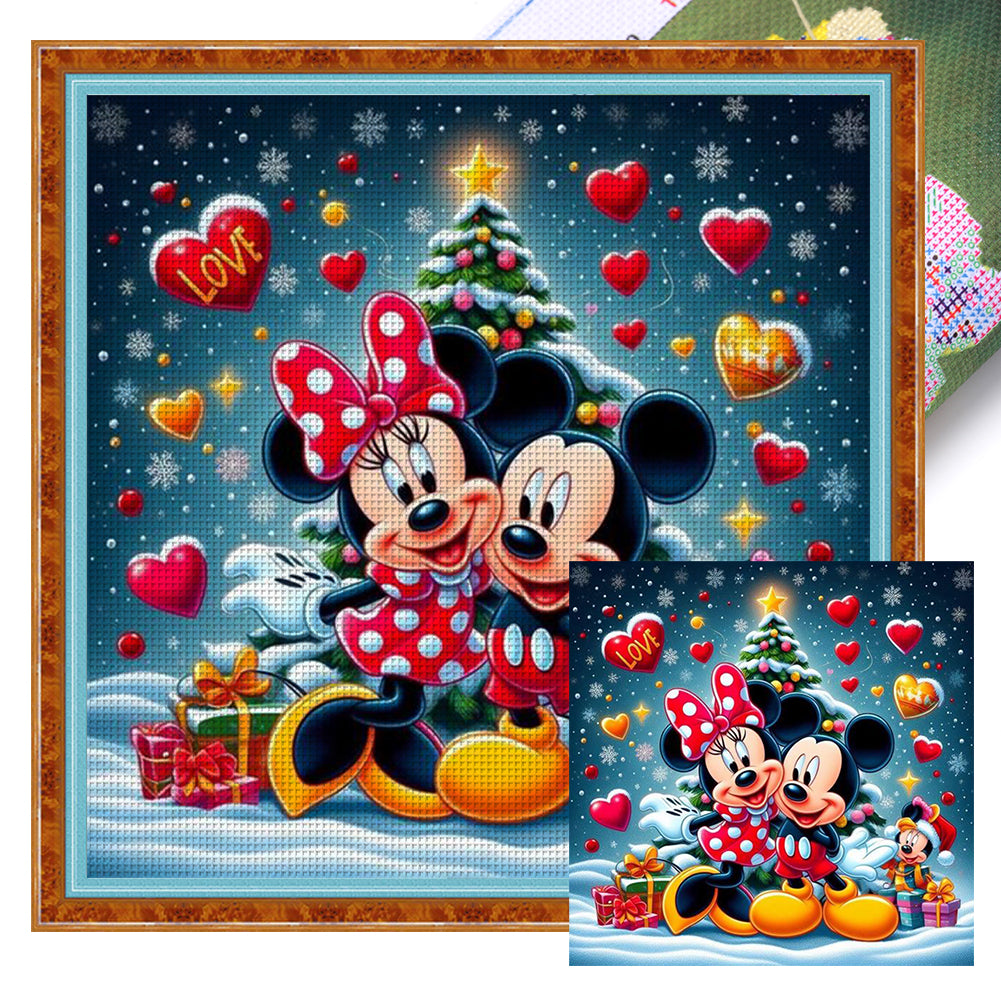 Mickey And Minnie - 11CT Stamped Cross Stitch 45*45CM