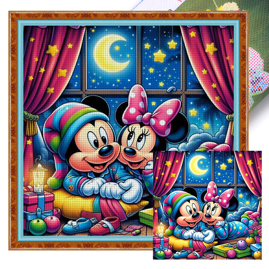 Mickey And Minnie - 11CT Stamped Cross Stitch 45*45CM