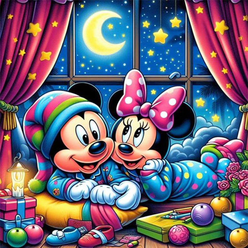 Mickey And Minnie - 11CT Stamped Cross Stitch 45*45CM