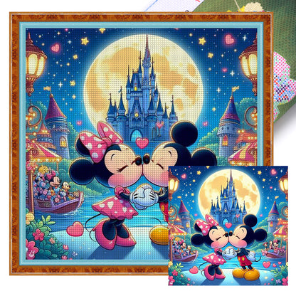 Mickey And Minnie - 11CT Stamped Cross Stitch 45*45CM