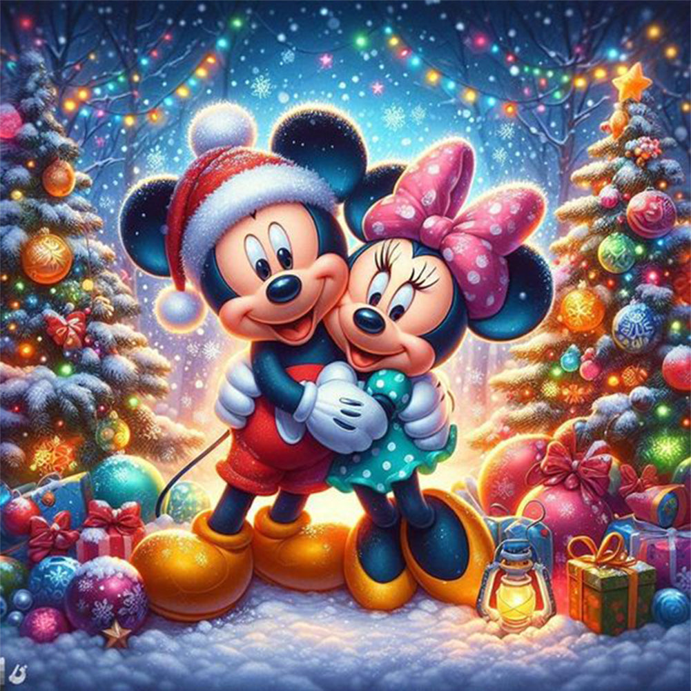 Mickey And Minnie - 11CT Stamped Cross Stitch 45*45CM