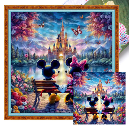 Mickey And Minnie - 11CT Stamped Cross Stitch 45*45CM