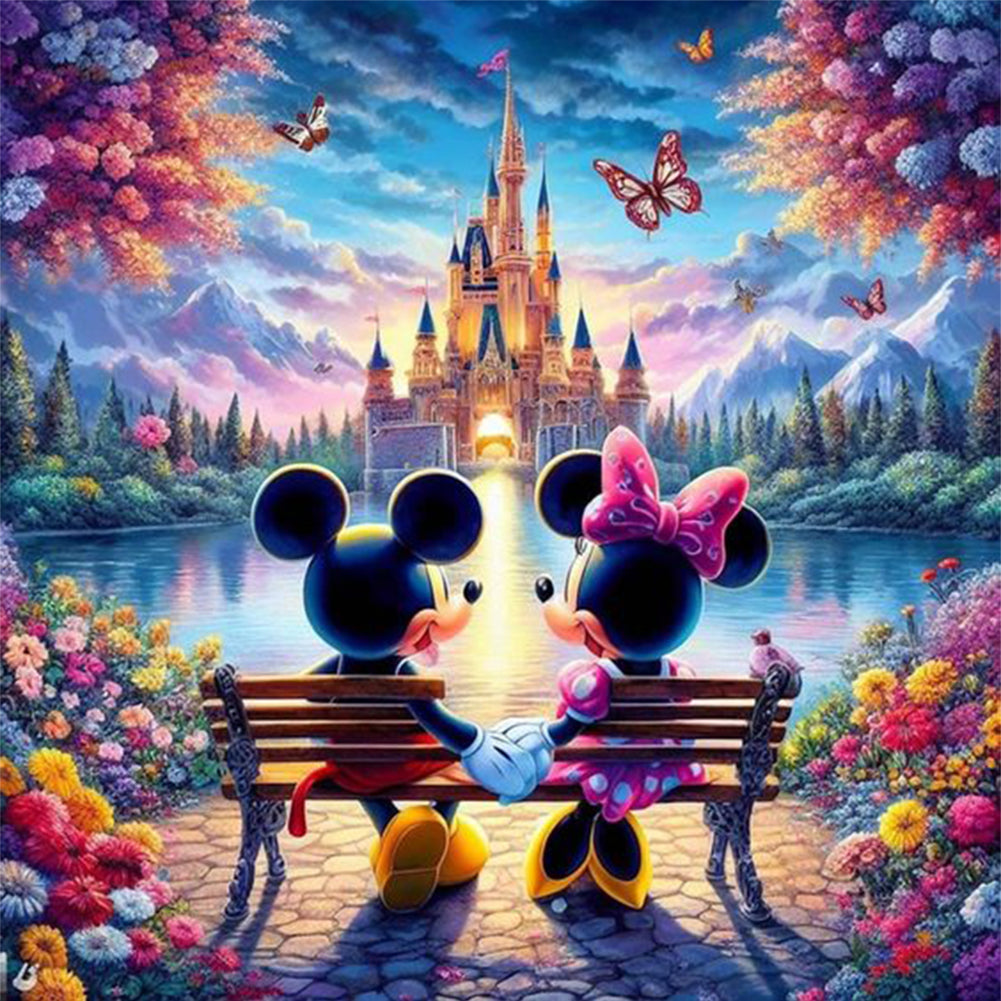 Mickey And Minnie - 11CT Stamped Cross Stitch 45*45CM