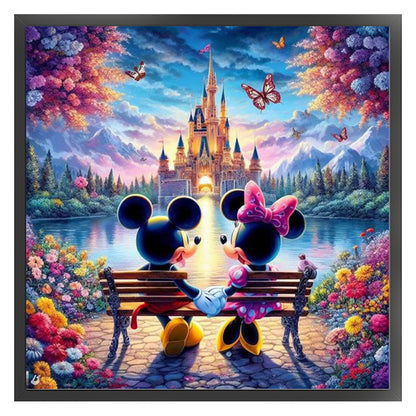 Mickey And Minnie - 11CT Stamped Cross Stitch 45*45CM