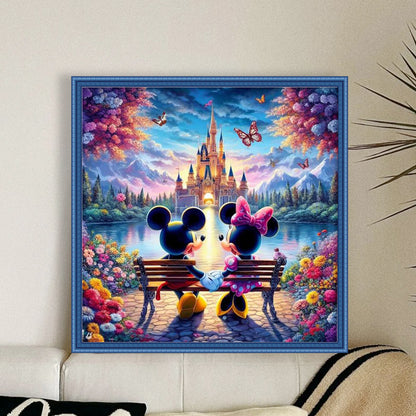 Mickey And Minnie - 11CT Stamped Cross Stitch 45*45CM