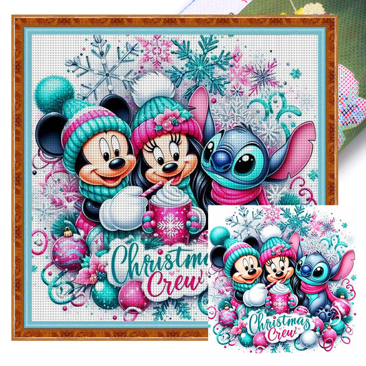 Mickey And Stitch - 11CT Stamped Cross Stitch 45*45CM