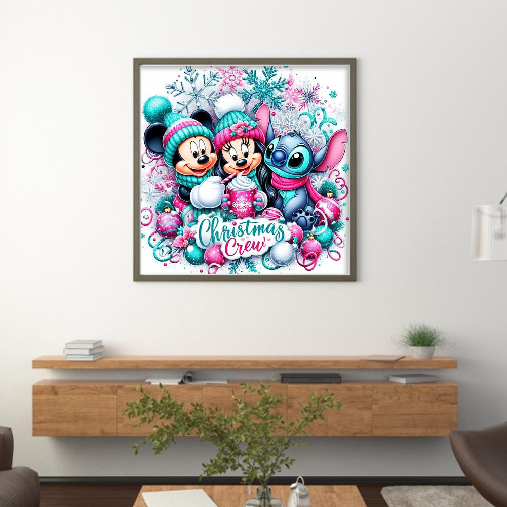 Mickey And Stitch - 11CT Stamped Cross Stitch 45*45CM