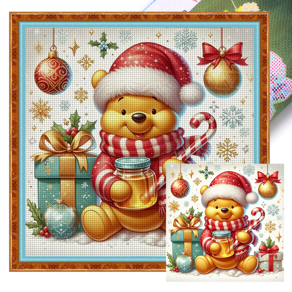 Winnie The Pooh'S Honey Jar - 11CT Stamped Cross Stitch 45*45CM