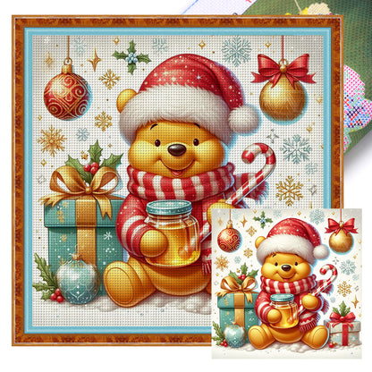 Winnie The Pooh'S Honey Jar - 11CT Stamped Cross Stitch 45*45CM