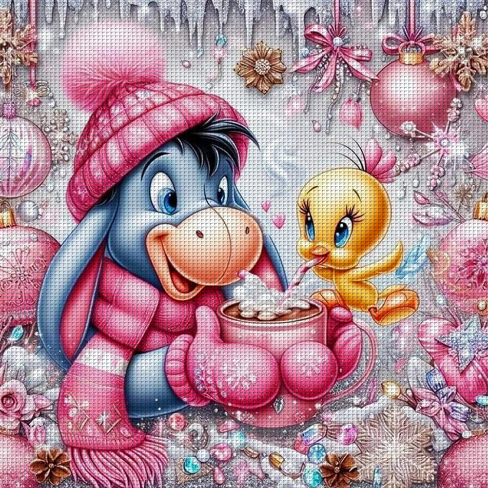 Winnie The Pooh And El - 11CT Stamped Cross Stitch 45*45CM