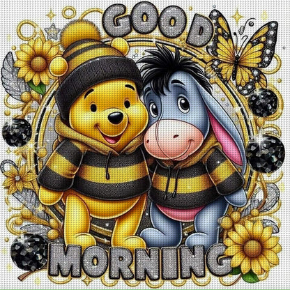 Winnie The Pooh And El - 11CT Stamped Cross Stitch 45*45CM