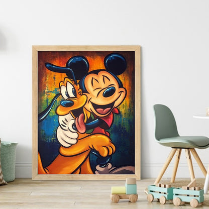 Mickey And Pluto - 11CT Stamped Cross Stitch 40*50CM