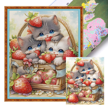 Troubled Cat - 11CT Stamped Cross Stitch 41*51CM