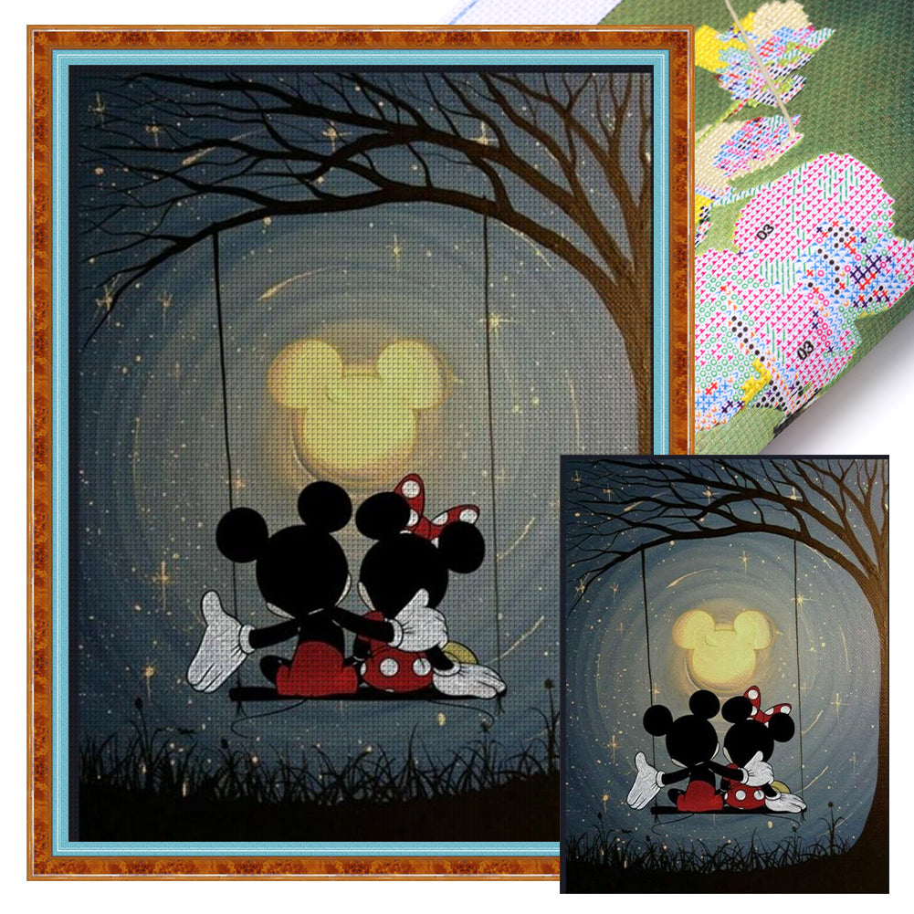 Mickey And Minnie - 11CT Stamped Cross Stitch 40*55CM