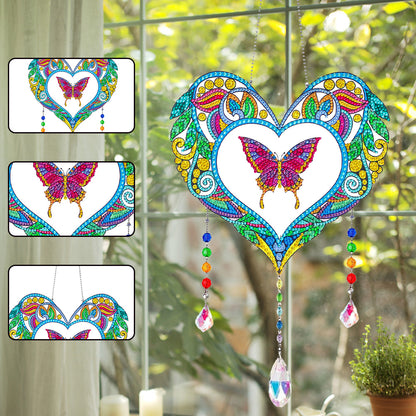 Animal Wind Chimes Butterfly In Love Diamond Crystal Painting Home Ornament