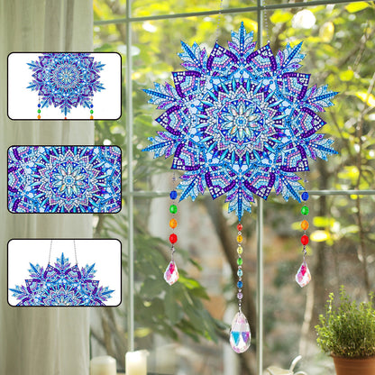 Wind Chimes Exquisite Ice Crystal Flower Crystal Diamond Painting Wall Ornaments