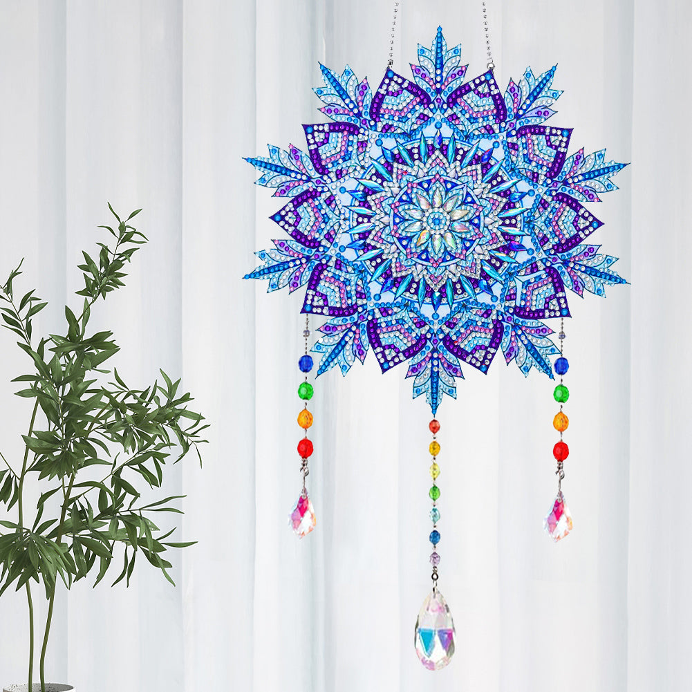 Wind Chimes Exquisite Ice Crystal Flower Crystal Diamond Painting Wall Ornaments