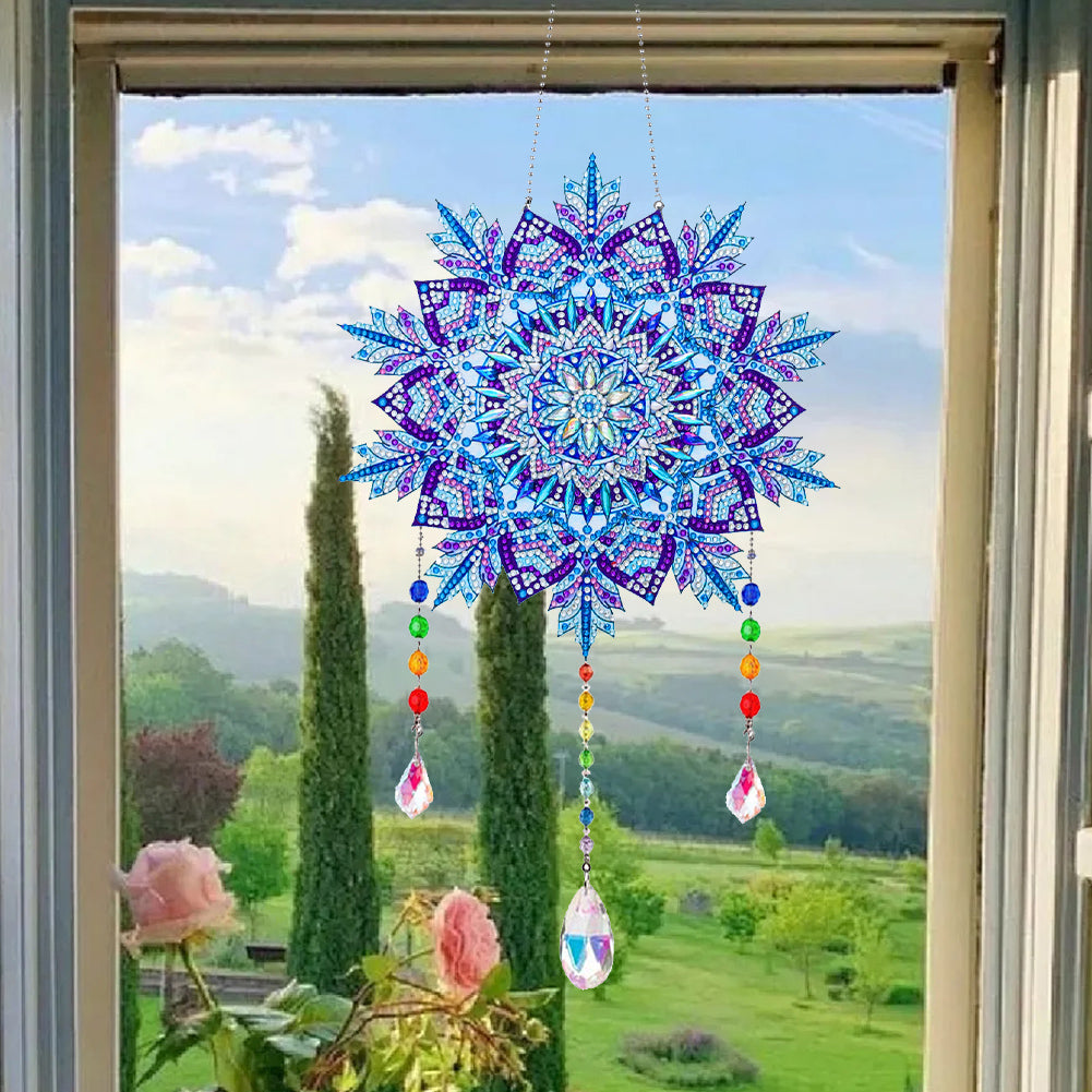 Wind Chimes Exquisite Ice Crystal Flower Crystal Diamond Painting Wall Ornaments