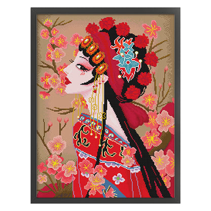 Chinese Peking Opera Hua Dan -Classic Edition - 11CT Stamped Cross Stitch 65*90CM(Spring)