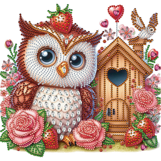 Rose Owl House - Special Shaped Drill Diamond Painting 30*30CM